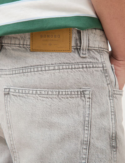Bermuda en jean coton denim snow gris homme
