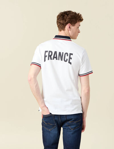 Polo manches courtes blanc homme