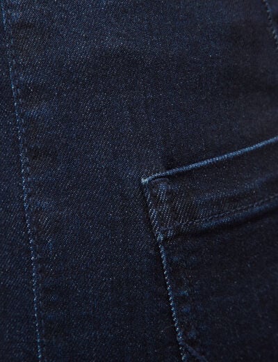 Jeans large taille haute denim brut rinse femme