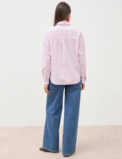 Chemise manches longues rose femme