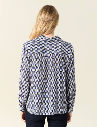 Blouse manches longues bleu femme