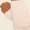 Gants en cuir avec doublure maille marron femme