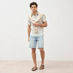 Chemise manches courtes beige homme