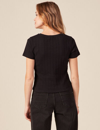 T-shirt manches courtes noir femme