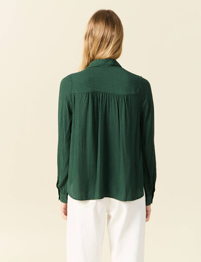 Chemise manches longues vert foncé femme