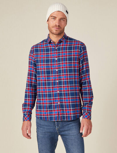 Chemise manches longues bleu electrique homme