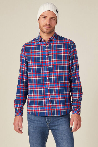 Chemise manches longues bleu electrique homme