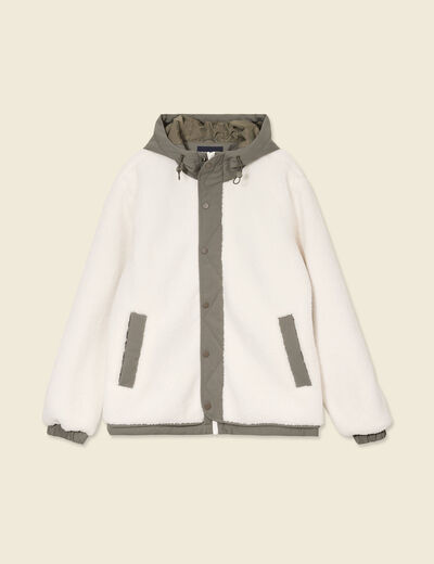 Blouson à capuche ecru homme