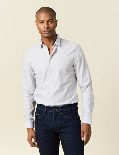 Chemise manches longues blanc homme