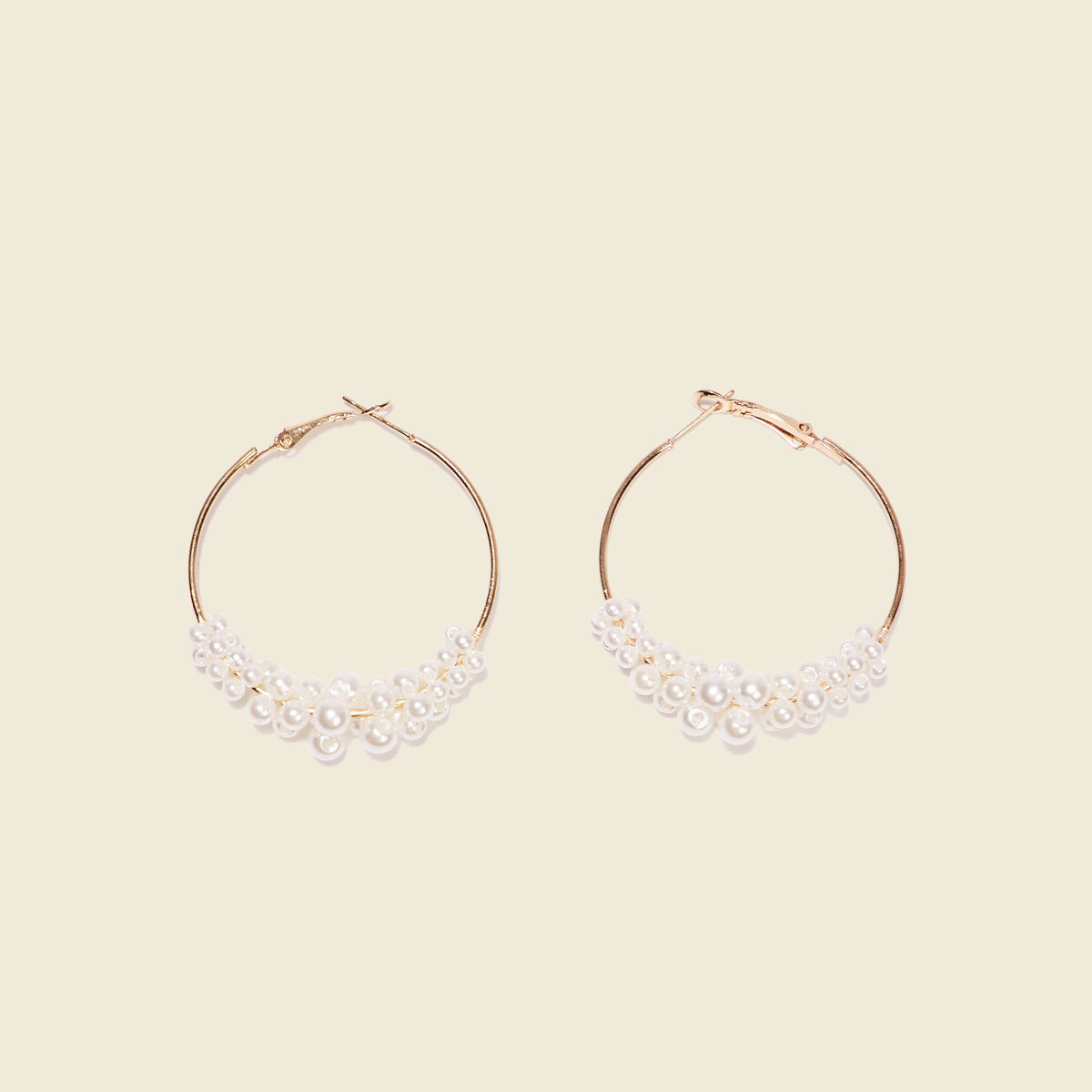 Boucles d'oreilles créoles blanc femme