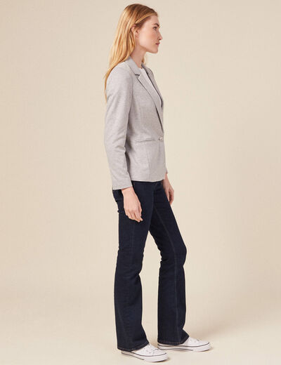 Veste blazer droite gris clair femme
