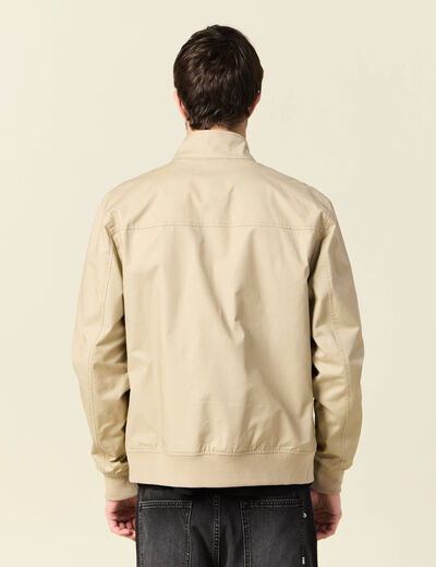 Blouson zippé col montant gris homme