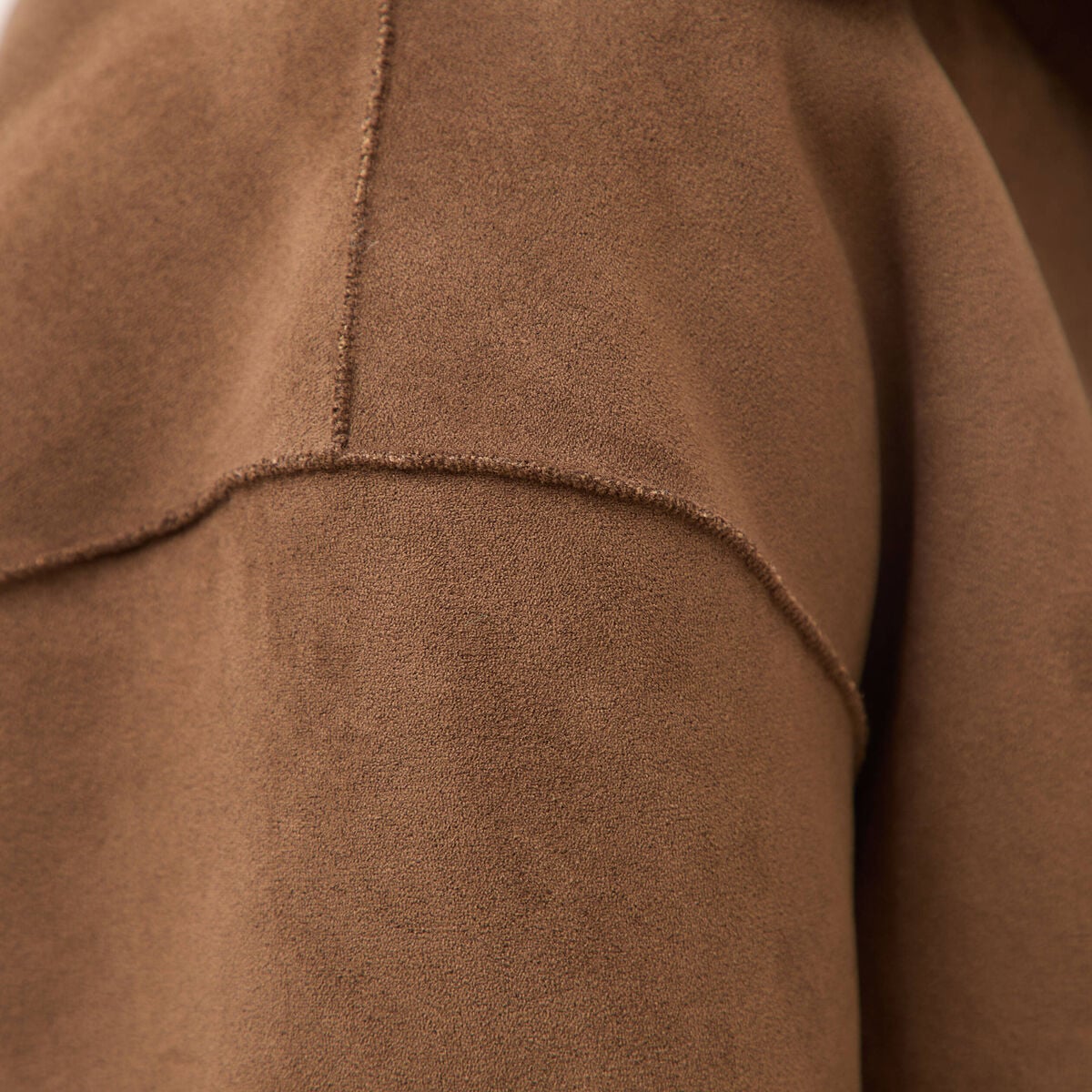 Manteau r&eacute;versible oversize court marron femme