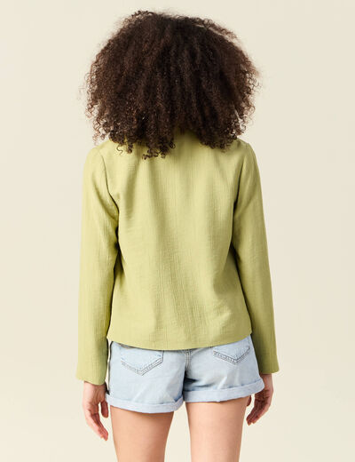 Veste esprit blazer fluide vert olive femme