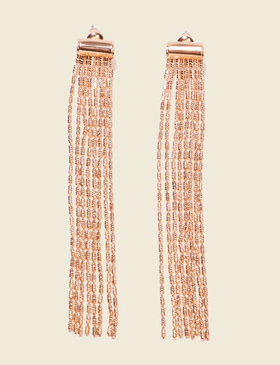 Boucles d'oreilles pendantes couleur or femme