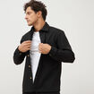 Surchemise droite col am&eacute;ricain noir homme