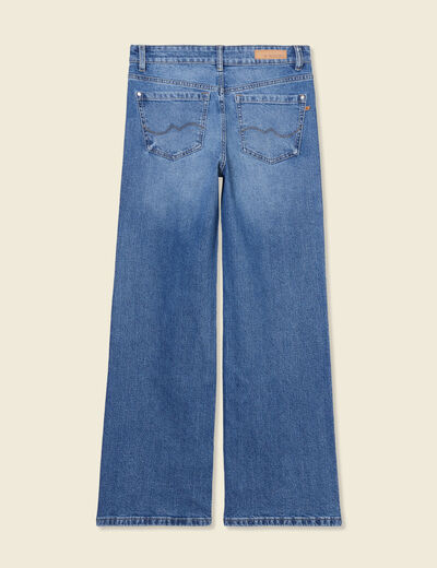 Jeans large taille haute denim stone femme