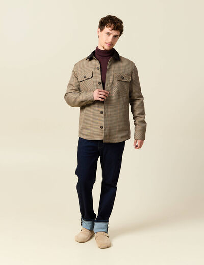 Veste oversize courte manches longues beige homme