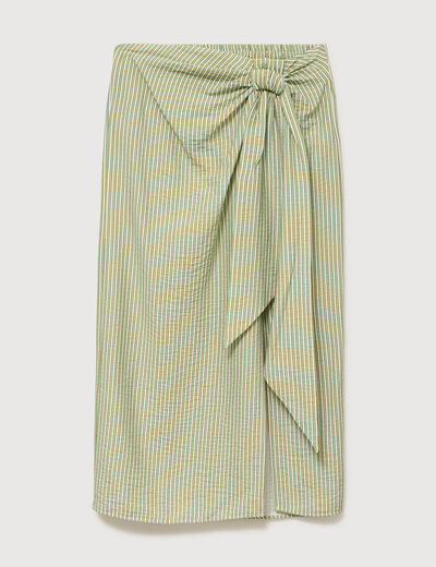Jupe taille haute fluide vert menthe femme