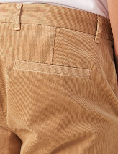 Pantalon chino tapered velours beige homme
