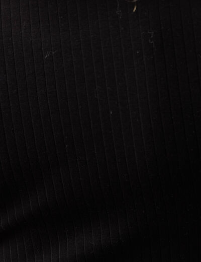 T-shirt ajusté court manches courtes noir femme