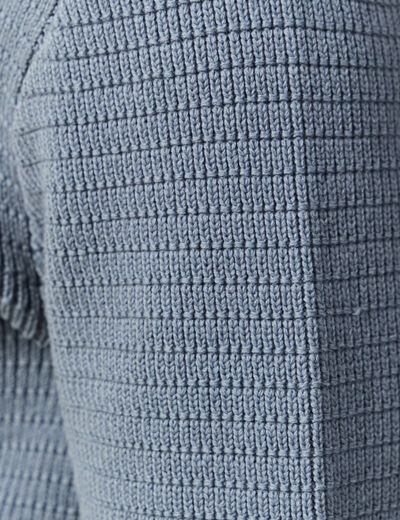 Pull col rond manches longues bleu gris homme