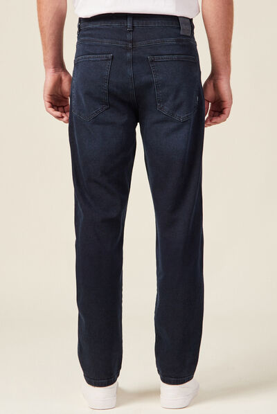 Jeans straight tapered denim noir homme