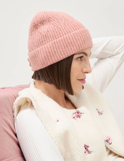 Bonnet rose pastel femme