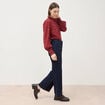 Jeans large taille haute denim brut rinse femme