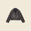 Blouson simili cuir marron femme