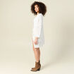 Gilet long ajouré ecru femme