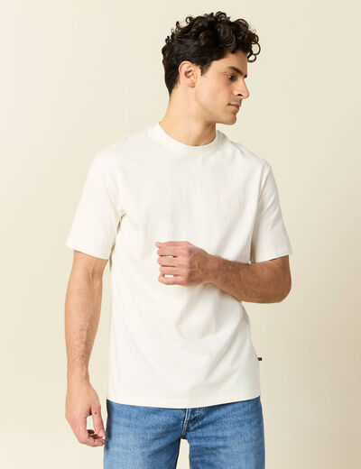T-shirt manches courtes ecru homme