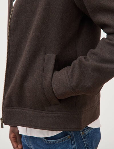 Veste oversize courte col classique marron homme