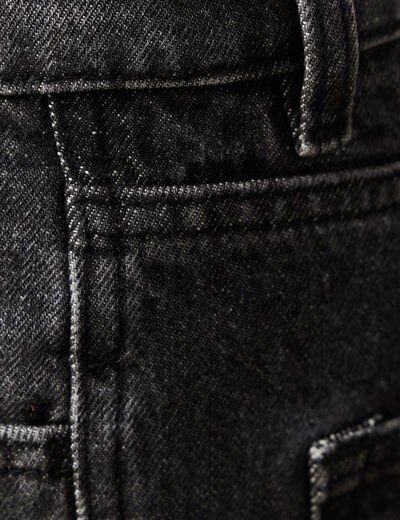 Jeans large relaxed denim snow noir homme
