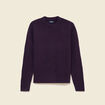 Pull manches longues col rond violet fonc&eacute; homme