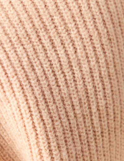 Gilet manches longues col v rose champagne femme
