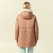 Parka droite &agrave; capuche marron clair femme
