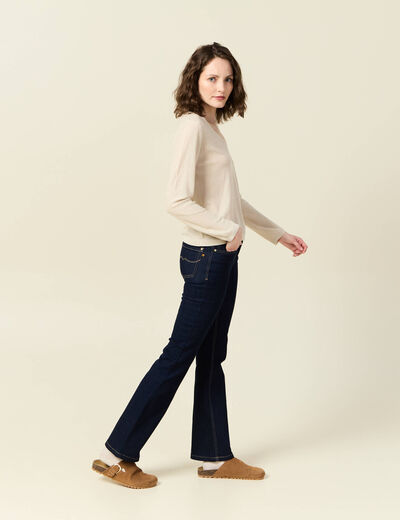 Pull manches longues ecru femme