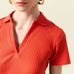 Polo manches courtes orange femme
