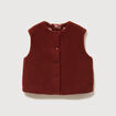Gilet sans manches r&eacute;versible rouge fonc&eacute; femme