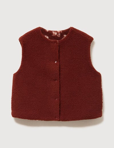 Gilet sans manches r&eacute;versible rouge fonc&eacute; femme