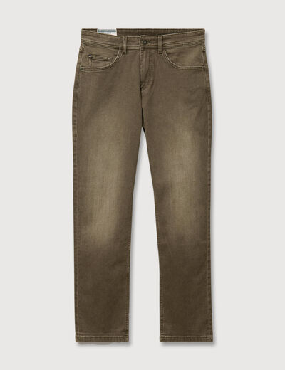 Jeans straight longueur 32 denim marron homme