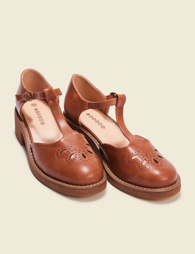 Sandales salom&eacute; &agrave; talons marron femme