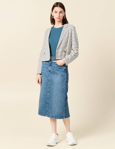 T-shirt manches courtes bleu gris femme