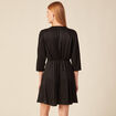 Robe évasée satin noir femme