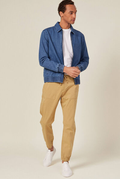 Jogger droit bas resserré vert olive homme