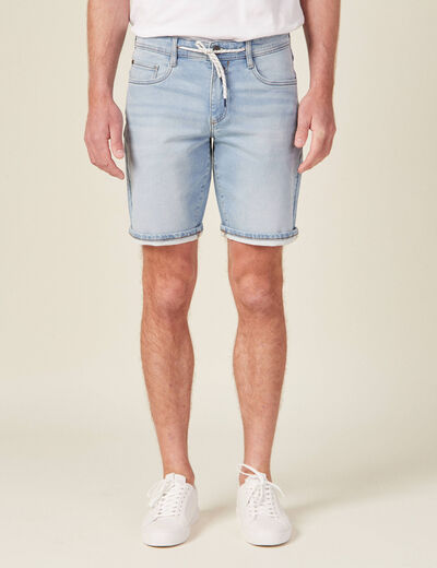 Bermuda confort ultra stretch denim bleach homme