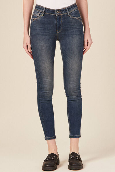 Jeans slim push up 7/8ème denim brut femme