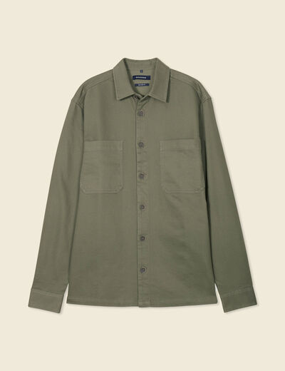 Surchemise manches longues vert kaki homme