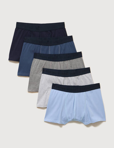 Lot de 5 boxers bleu marine homme